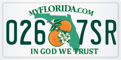 FL license plate 0267SR