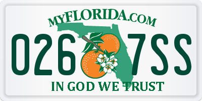 FL license plate 0267SS