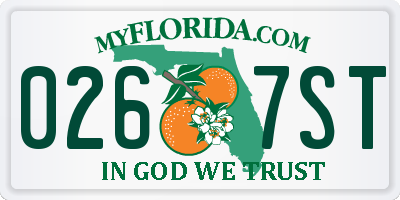 FL license plate 0267ST