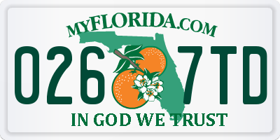 FL license plate 0267TD