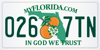 FL license plate 0267TN
