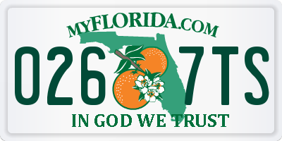 FL license plate 0267TS