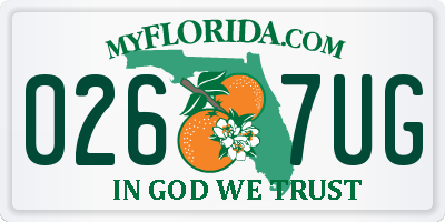 FL license plate 0267UG