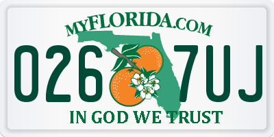 FL license plate 0267UJ