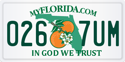 FL license plate 0267UM