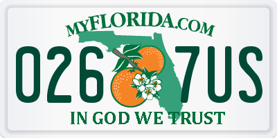 FL license plate 0267US