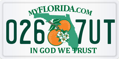 FL license plate 0267UT