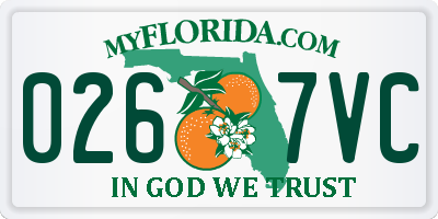 FL license plate 0267VC