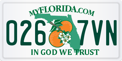 FL license plate 0267VN