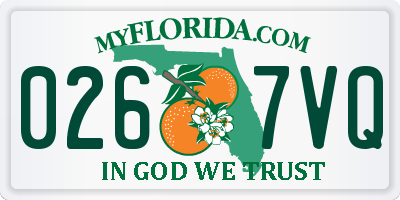 FL license plate 0267VQ