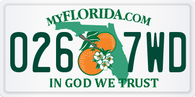 FL license plate 0267WD