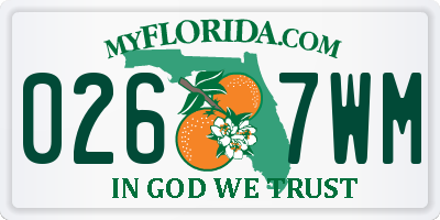 FL license plate 0267WM