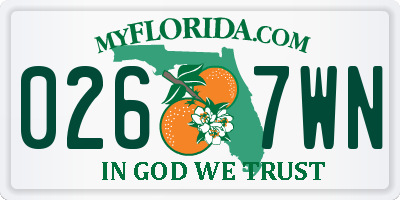 FL license plate 0267WN