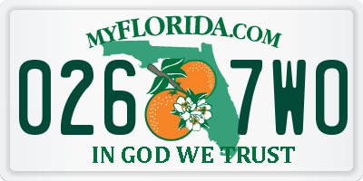 FL license plate 0267WO