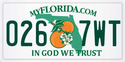 FL license plate 0267WT