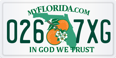 FL license plate 0267XG