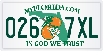 FL license plate 0267XL