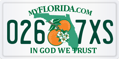FL license plate 0267XS