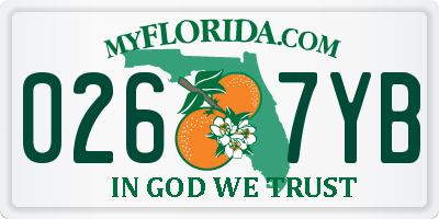 FL license plate 0267YB