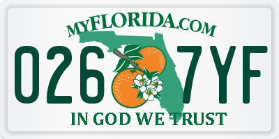 FL license plate 0267YF