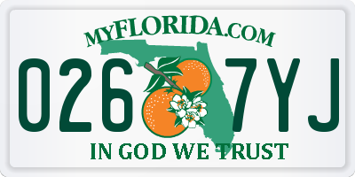 FL license plate 0267YJ