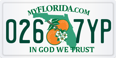 FL license plate 0267YP