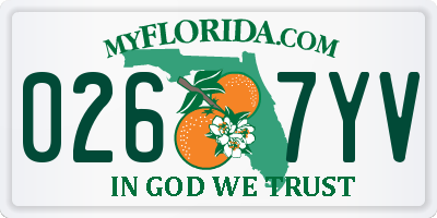 FL license plate 0267YV