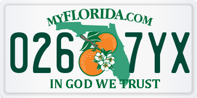 FL license plate 0267YX