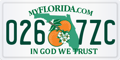 FL license plate 0267ZC