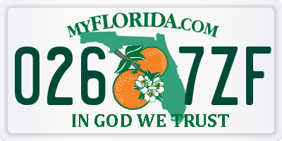 FL license plate 0267ZF