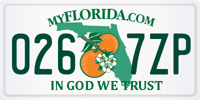 FL license plate 0267ZP