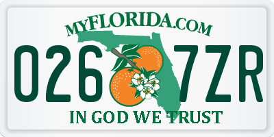 FL license plate 0267ZR