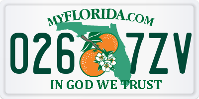 FL license plate 0267ZV