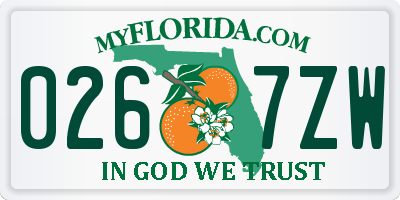 FL license plate 0267ZW