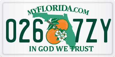 FL license plate 0267ZY