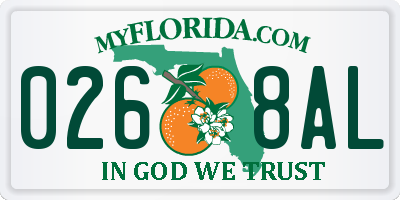FL license plate 0268AL