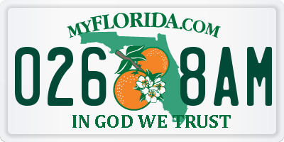 FL license plate 0268AM