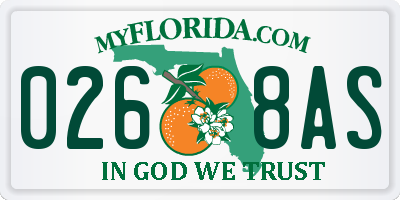 FL license plate 0268AS