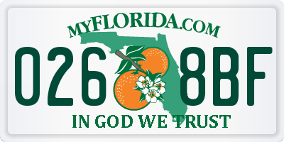 FL license plate 0268BF