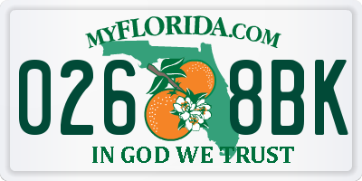 FL license plate 0268BK