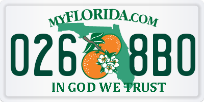 FL license plate 0268BO