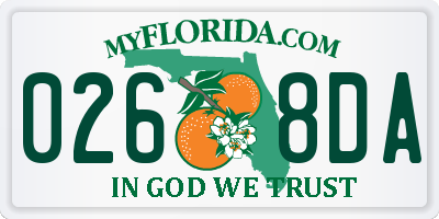 FL license plate 0268DA