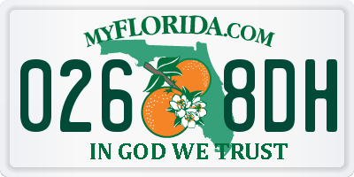 FL license plate 0268DH