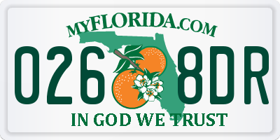 FL license plate 0268DR