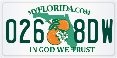 FL license plate 0268DW