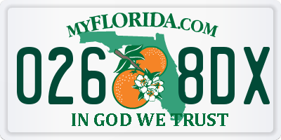 FL license plate 0268DX