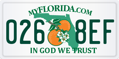 FL license plate 0268EF
