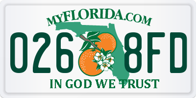 FL license plate 0268FD