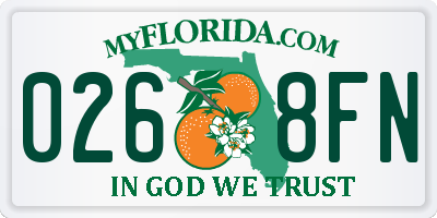 FL license plate 0268FN