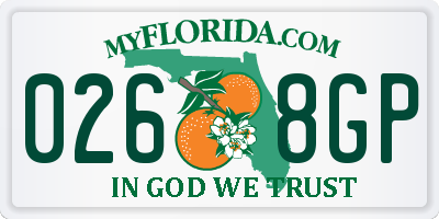 FL license plate 0268GP